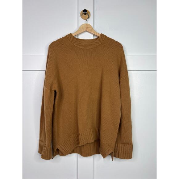 NEW A.L.C Crew Neck Wool Blend Ribbed Hem Knitted Ayden Sweater Brown - Picture 2 of 7